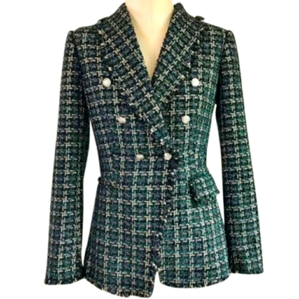 Rachel Zoe Emerald Tweed Jacket